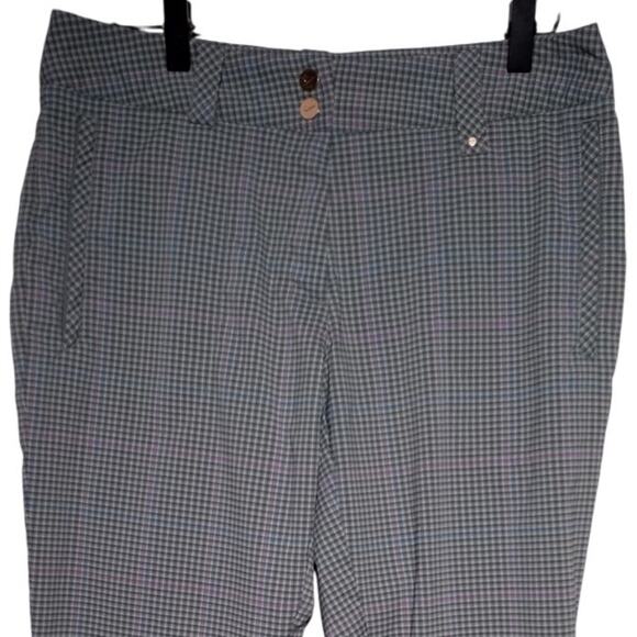 Nike Golf Womens Pants Size 6 Plaid Zip Pockets Slit Ankle Gray Straight Leg - Picture 2 of 7